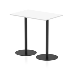 Italia 1200 x 800mm Poseur Rectangular Table White Top 1145mm High Black Leg