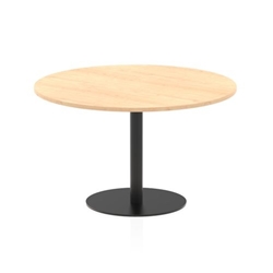 Italia 1200mm Poseur Round Table Maple Top 720mm High Black Leg