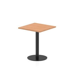Italia 600mm Poseur Square Table Oak Top 720mm High Black Leg