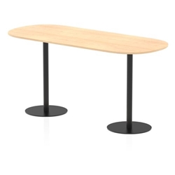 Italia 2400mm Poseur Boardroom Table Maple Top 1145mm High Black Leg