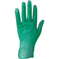 100 Essentials Vinyl Disposable Gloves Green L