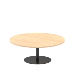 Italia 1200mm Round Coffee Table Maple Top 475mm High Black Leg