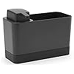 Brabantia Kitchen Sink Organiser Set with Soap Dispenser (Dark Grey) Cloths/Sponge Storage Holder + Refillable Handwash Pump (250ml)