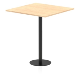 Italia 1000mm Poseur Square Table Maple Top 1145mm High Black Leg