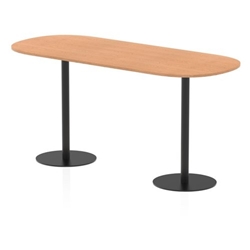 Italia 2400mm Poseur Boardroom Table Oak Top 1145mm High Black Leg