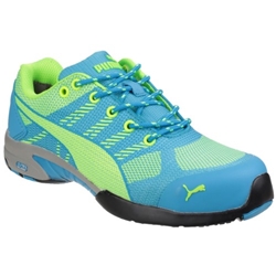 Puma Celerity Knit Low Ladies S1 HRO SRC Safety Work Trainers Shoe Blue/Lime [Size UK 4/ EU 37]