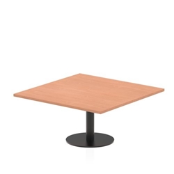 Italia 1000mm Square Coffee Table Beech Top 475mm High Black Leg