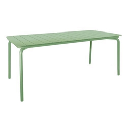 Breeze Aluminium Slatted Table Rectangular Fair Green