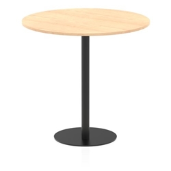 Italia 1200mm Poseur Round Table Maple Top 1145mm High Black Leg