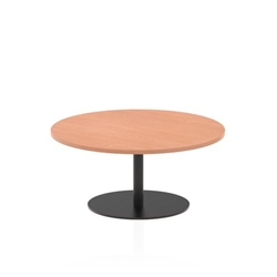 Italia 1000mm Round Coffee Table Beech Top 475mm High Black Leg