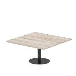 Italia 1000mm Square Coffee Table Grey Oak Top 475mm High Black Leg