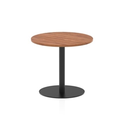 Italia 800mm Poseur Round Table Walnut Top 720mm High Black Leg