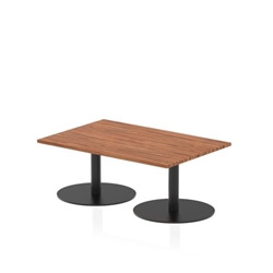 Italia 1200 x 800mm Rectangular Coffee Table Walnut Top 475mm High Black Leg