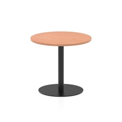 Italia 800mm Poseur Round Table Beech Top 720mm High Black Leg