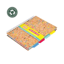 Pukka Planet Cork Project Book B5 181 x 257mm 200 Page 8mm Lined 80gsm Recycled FSC Paper - 9856-SPP