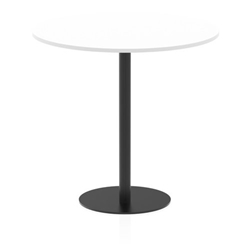 Italia 1200mm Poseur Round Table White Top 1145mm High Black Leg