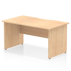 Impulse 1400 x 800mm Scalloped Edge Straight Office Desk Maple Top Panel End Leg