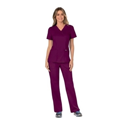 Cherokee WW610 Revolution Mock Wrap Top Wine S CHWW610/WINE/S