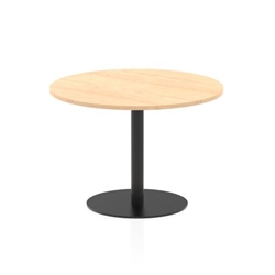 Italia 1000mm Poseur Round Table Maple Top 720mm High Black Leg