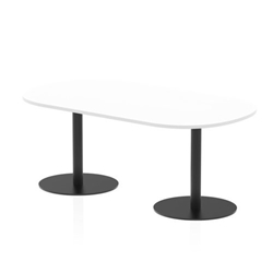 Italia 1800mm Poseur Boardroom Table White Top 720mm High Black Leg