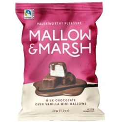 MALLOW & MARSH - BAGS - MILK CHOCOLATE OVER VANILLA MINI MALLOWS - 12X36G