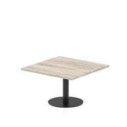 Italia 800mm Square Coffee Table Grey Oak Top 475mm High Black Leg
