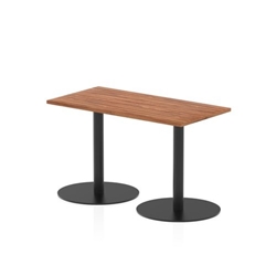 Italia 1200 x 600mm Poseur Rectangular Table Walnut Top 720mm High Black Leg