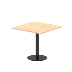 Italia 800mm Poseur Square Table Maple Top 720mm High Black Leg