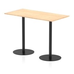 Italia 1600 x 800mm Poseur Rectangular Table Maple Top 1145mm High Black Leg