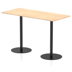 Italia 1800 x 800mm Poseur Rectangular Table Maple Top 1145mm High Black Leg