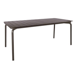 Breeze Aluminium Slatted Table Rectangular Charcoal