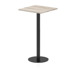 Italia 600mm Poseur Square Table Grey Oak Top 1145mm High Black Leg