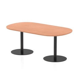 Italia 1800mm Poseur Boardroom Table Beech Top 720mm High Black Leg