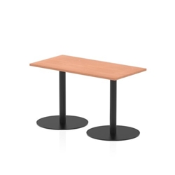 Italia 1200 x 600mm Poseur Rectangular Table Beech Top 720mm High Black Leg