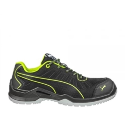 Puma Fuse TC Low S1P ESD SRC Safety Work Trainers Shoe Black/Green [Size UK 8/ EU 42]