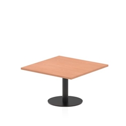 Italia 800mm Square Coffee Table Beech Top 475mm High Black Leg