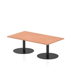 Italia 1400 x 800mm Rectangular Coffee Table Beech Top 475mm High Black Leg