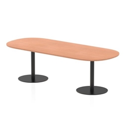 Italia 2400mm Poseur Boardroom Table Beech Top 720mm High Black Leg