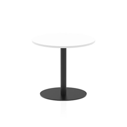Italia 800mm Poseur Round Table White Top 720mm High Black Leg