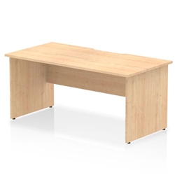 Impulse 1600 x 800mm Scalloped Edge Straight Office Desk Maple Top Panel End Leg