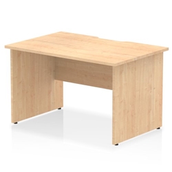 Impulse 1200 x 800mm Scalloped Edge Straight Office Desk Maple Top Panel End Leg