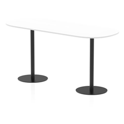 Italia 2400mm Poseur Boardroom Table White Top 1145mm High Black Leg