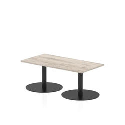 Italia 1200 x 600mm Rectangular Coffee Table Grey Oak Top 475mm High Black Leg