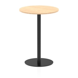 Italia 800mm Poseur Round Table Maple Top 1145mm High Black Leg