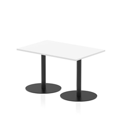 Italia 1200 x 800mm Poseur Rectangular Table White Top 720mm High Black Leg