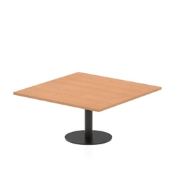 Italia 1000mm Square Coffee Table Oak Top 475mm High Black Leg