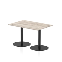 Italia 1200 x 800mm Poseur Rectangular Table Grey Oak Top 720mm High Black Leg
