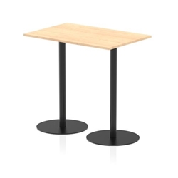 Italia 1200 x 800mm Poseur Rectangular Table Maple Top 1145mm High Black Leg