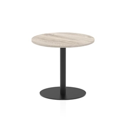 Italia 800mm Poseur Round Table Grey Oak Top 720mm High Black Leg