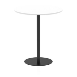 Italia 1000mm Poseur Round Table White Top 1145mm High Black Leg